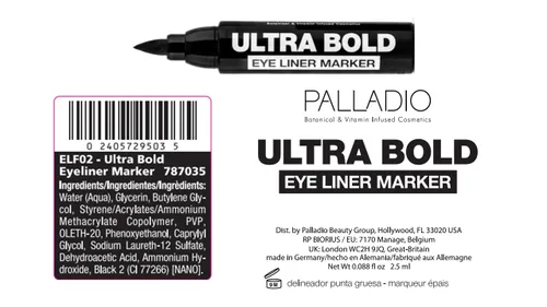 Miniatura 9 de Palladio Rotulador delineador de ojos Ultra Bold negro carbón
