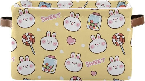 Miniatura 10 de senya Cesta de almacenamiento para ropa, 2 unidades, grande, plegable, rectangular, de tela, para lavandería, plegable, de dibujos animados, lindo