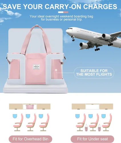 Miniatura 2 de Bolsa de viaje para mujeres y hombres, bolsa de fin de semana, S4-rosa