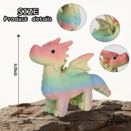 Miniatura 3 de Bonita decoración de dragones alados para estantería de escritorio en casa, regalo único para amigos y familiares, mini figura de dragón criatura
