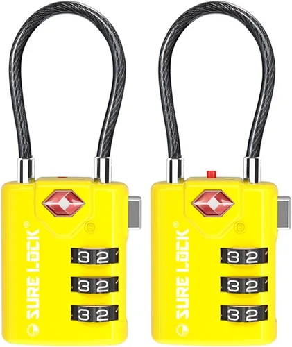 Miniatura 14 de Candados para equipaje, para viajes, compatibles con TSA, con indicador de inspección y diales de lectura fácil. Paquete de 1, 2 o 4 unidades.