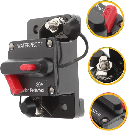 Miniatura 9 de Hemobllo Amplificador marino para automóvil de 30 amperios, motor de arrastre para automóvil, barco, bicicleta, audio estéreo, inversor de fusibles