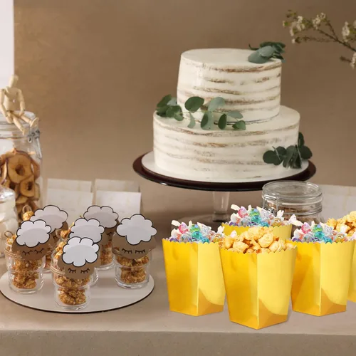Miniatura 6 de Meanplan Cajas de palomitas de maíz, mini soporte de papel para palomitas de maíz, contenedor de cartón para aperitivos, bolsas desechables