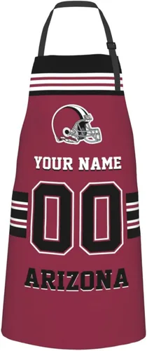 Delantales personalizados del estilo del fútbol, delantal personalizado de la cocina del nombre y del número, delantales impermeables modificados