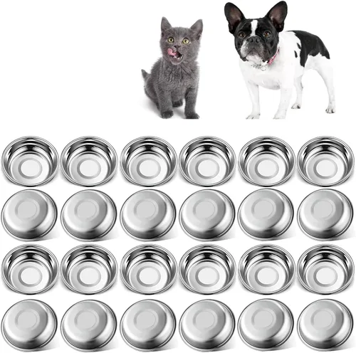 Miniatura 9 de 12 cuencos gruesos de acero inoxidable para gatos, 5.5 pulgadas de ancho poco profundo, de metal, para gatitos, aptos para bigotes, repuesto