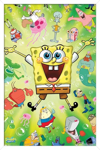 Miniatura 9 de Trends International Nickelodeon Bob Esponja - Póster de pared de explosión, 14.725 x 22.375 pulgadas, versión enmarcada de madera de granero