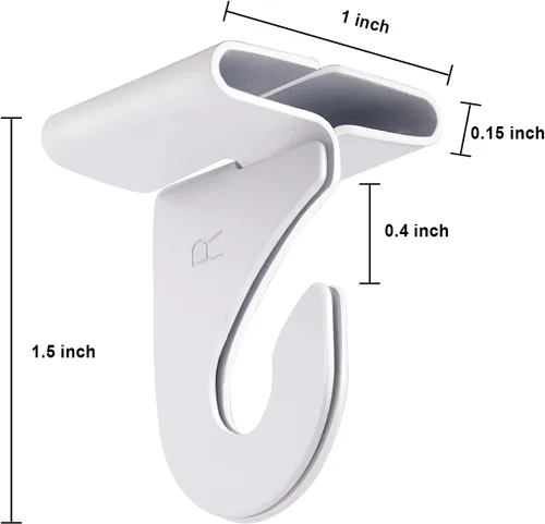 Miniatura 2 de 8 pares de ganchos de techo colgantes para colgar, ganchos de techo blancos resistentes, ganchos de metal en T, gancho de techo suspendido