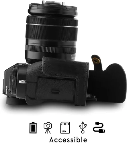 Miniatura 5 de MegaGear MG1552 X-T3 Ever Ready - Funda de piel auténtica para cámara y correa - negro (negro), compacto