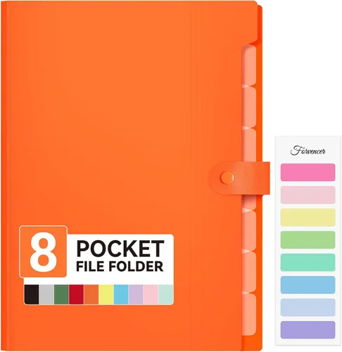 Miniatura 8 de Forvencer Carpeta de archivos expandible con 8 bolsillos, organizador de archivos de acordeón tamaño carta, carpetas portátiles para documentos