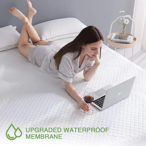 Miniatura 3 de Protección de colchón impermeable tamaño Twin para cama, funda de colchón acolchada con bolsillo profundo de hasta 15 pulgadas