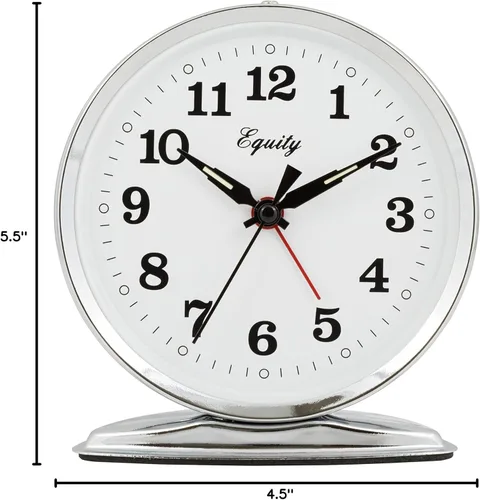 Miniatura 6 de La Crosse Technology 24014, reloj despertador a cuerda, campana fuerte, cromado, Cromo, Plateado, 1