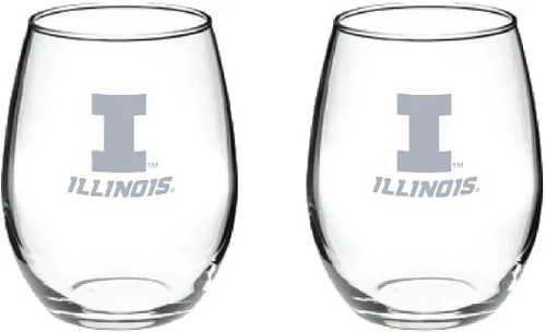 Miniatura 28 de RFSJ Juego de 2 copas de vino o bebidas con logotipo de Satin Frost (Harvard)