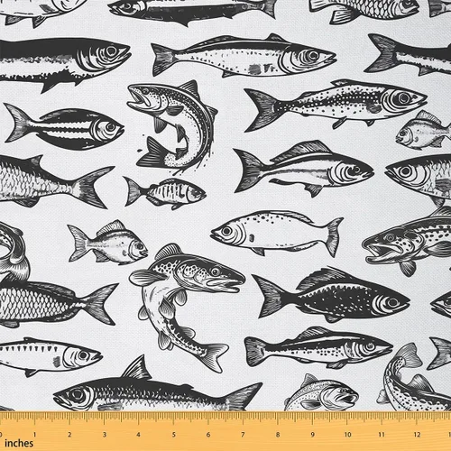 Miniatura 9 de Koi Fish - Tela de tapicería para sillas, tela tradicional japonesa para exteriores, tela decorativa con estampado de hojas de loto Botanicla