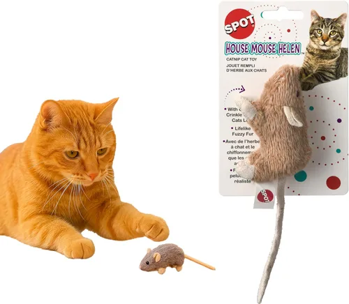 Miniatura 14 de SPOT Ratón Plano Frankie con Hierba Gatera - Juguetes para Gatos, Ratones de Peluche con Hierba Gatera y Sonido de Crujido, Tamaño Perfecto