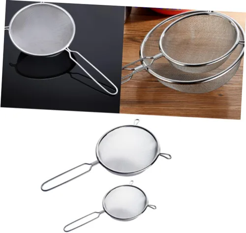 Miniatura 7 de Cuchara para servir alimentos, coladores finos de cocina, tamiz de harina, tamiz para hornear, colador de malla, colador de té, cuchara para freír