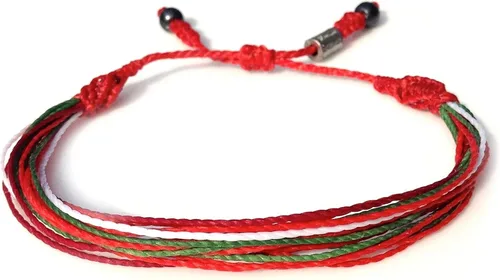 Miniatura 21 de Rumi Sumaq Pulseras de Orgullo y Bandera del País con Atadura de Tirón — Pulseras Macramé Trenzadas a Mano, Nudo de Pescado y Trenzadas Ajustables