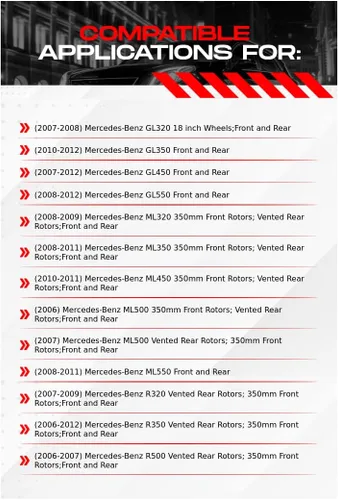 Miniatura 2 de R1 Concepts Serie eLINE Rotores de freno delanteros y traseros perforados y ranurados compatibles con Mercedes-Benz G55 AMG 2005-2012, GL320, GL350