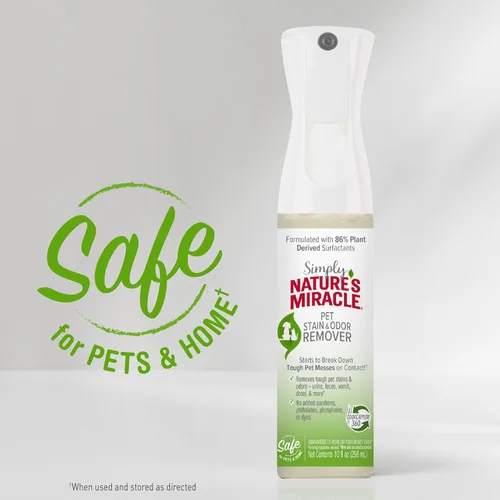 Miniatura 8 de Simply Nature's Miracle - Removedor de manchas y olores para mascotas, 10 onzas, fórmula bio-enzimática con tecnología neutralizante de olores