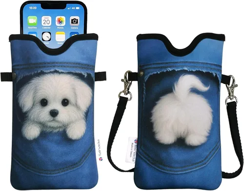 Miniatura 41 de Tainada Funda Estuche Bolsa de Neopreno para Teléfono para Hombres y Mujeres con Correa Cruzada/Cordón para el Cuello para iPhone 17/16/15 Pro Max