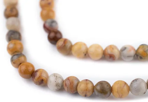 Miniatura 58 de The Bead Chest Cuentas de Jade Blanco Mate Redondas (8mm): Piedra Preciosa Orgánica Redonda Esférica de Energía con Poder de Sanación para Hacer