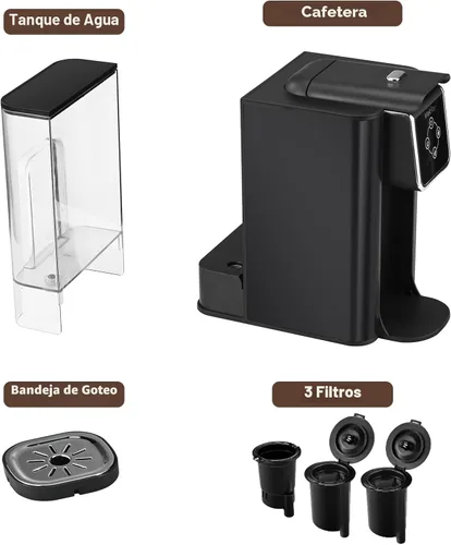 Miniatura 7 de Mecity Cafetera 3 en 1 de una sola porción, máquina de café compatible con cápsulas K Cup, cafetera instantánea, tetera, taza de 6,8,10 onzas, Gris
