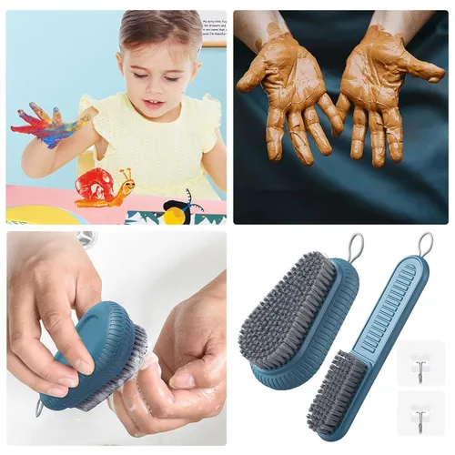 Miniatura 4 de 2 cepillos de uñas resistentes para limpiar las uñas, cepillo de uñas azul, cerdas rígidas duraderas, cepillo de limpieza de manos, cepillo de uñas