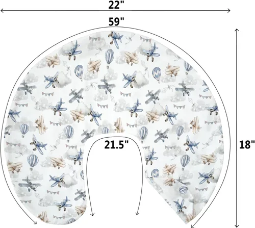 Miniatura 9 de Fundas de almohada de enfermería para niños y niñas, avión, avión, nubes, cielo, para lactancia materna, fundas elásticas suaves para bebés recién