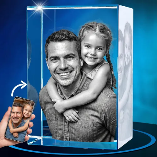 Miniatura 29 de ArtPix - Foto de cristal 3D, regalos personalizados para papá, mujeres, esposa, abuelo, gran regalo personalizado con tu propia foto, grabado en 3D