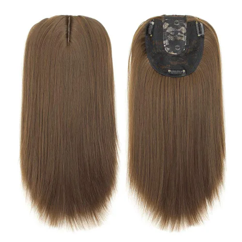 Miniatura 5 de 22 "Parte media pelo recto Topper clip en mono base frente postizo para mujeres pérdida de cabello 16/613