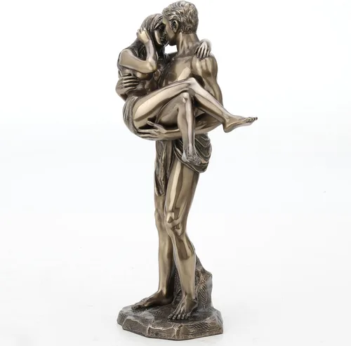 Miniatura 6 de Veronese Design 11 3/8 pulgadas los amantes nupcial llevan la escultura desnuda artística del final del bronce antiguo de la resina del molde en frío