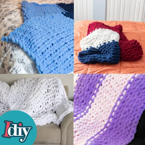Miniatura 6 de iDIY - Paquete de 3 madejas de hilo grueso (72 yardas), color rosa claro, hilo de felpilla esponjoso perfecto para mantas suaves y de bebé, tejer