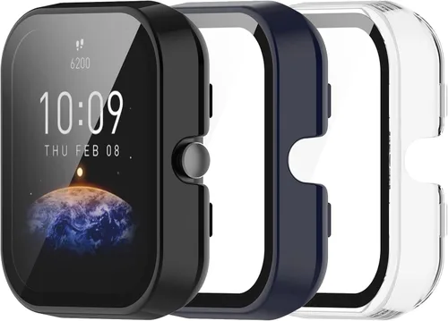 Miniatura 9 de Funda protectora de pantalla compatible con Amazfit Bip 3/Bip 3 Pro, cobertura completa, a prueba de golpes, delgada, con protector de pantalla