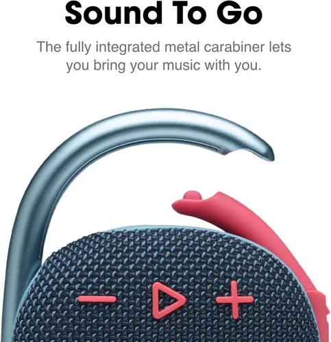 Miniatura 3 de JBL Clip 4, azul/coral - Altavoz portátil Bluetooth 5.1 - Hasta 10 horas de reproducción - Impermeable y resistente al polvo - Incluye altavoz