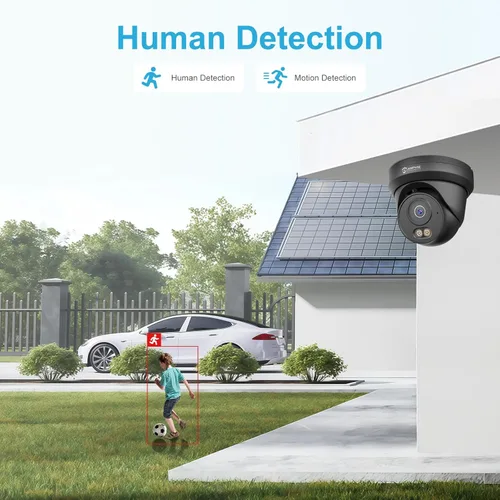 Miniatura 2 de Anpviz Cámara IP PoE de 4MP 8MP, cámara IP de seguridad de torreta para exteriores e interiores con cable (cámara de torreta de 4MP negra)