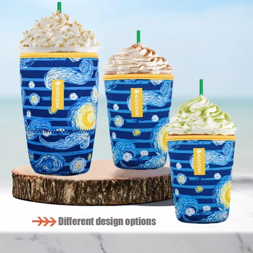Miniatura 5 de Funda aislante de café helado reutilizable para bebidas frías y fundas de neopreno para tazas de café frío, funda más fría de 16 a 32 onzas