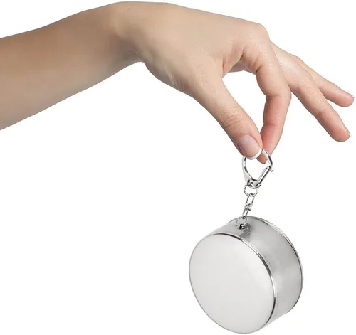 Miniatura 7 de Teensery Taza plegable de acero inoxidable para acampar, taza portátil plegable con llavero para actividades al aire libre, senderismo, picnic