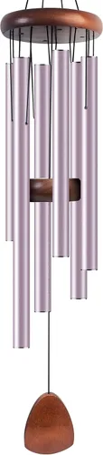 Miniatura 17 de Bursvik Campanilla de viento de 28 pulgadas, campanillas de viento decorativas en metal para exteriores, conmemorativas, regalo de recuerdo, Negro
