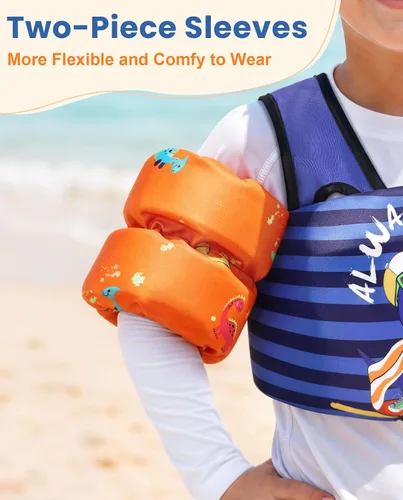 Miniatura 3 de Flotadores de natación para niños de 22 a 66 libras para niños y niñas, chaleco flotador de natación para bebé para piscina con arnés de hombro