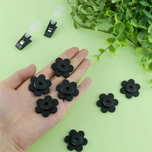 Miniatura 7 de Tapones de goma para bandera de jardín y tigre, paquete de 10 piezas, topes de goma, clips antiviento para banderas de jardín, tapón y clip