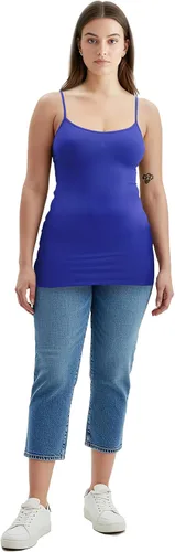Miniatura 286 de Emmalise Camisola larga casual básica para mujer, con tirantes ajustables, top en capas