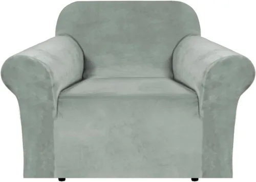 Miniatura 61 de H.VERSAILTEX Funda de terciopelo elástico para sillón, funda para sillón de 1 cojín para sala de estar, funda de muebles hecha de terciopelo grueso