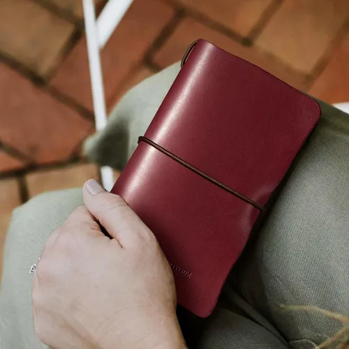 Miniatura 6 de ZUOYOUZ Cartera de cuero para mujer con cremallera de gran capacidad Rojo vino Vintage