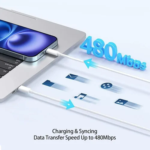 Miniatura 6 de Cable de 10 pies para Apple iPhone 16 15 Pro Max, cargador de carga rápida, iPad, AirPods 4 (USB-C), 20 W tipo C Blcok de 10 pies de largo, cable