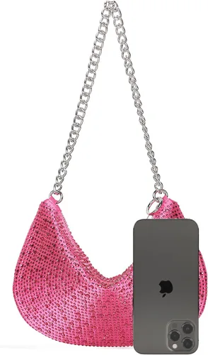 Miniatura 2 de DEXMAY - Bolso de hombro con diamantes de imitación para mujer, bolso de mano para fiesta de noche