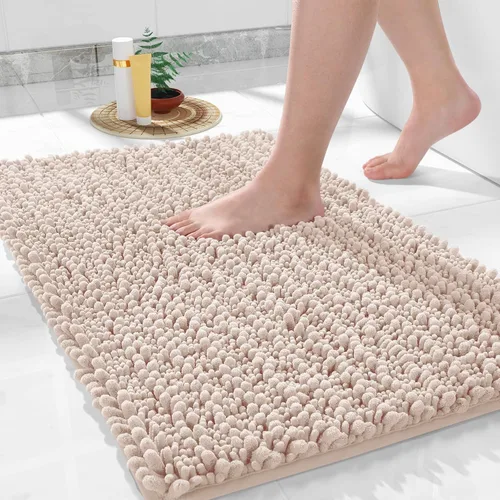 Miniatura 140 de Yimobra Alfombras de Baño Antideslizantes Lavables - Alfombra de Baño de Chenilla Ultra Suave Absorbente, Alfombra Peluda de Secado Rápido para Negro