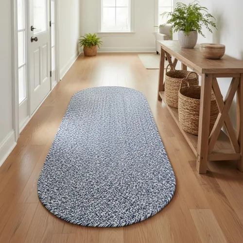 Miniatura 59 de Super Area Rugs Farmhouse - Alfombra trenzada de algodón reversible para cocina, gris y blanco, 4 x 6 pies, ovalada