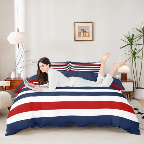 Miniatura 10 de Happy Camping - Funda de edredón para niños, casa rodante y cámper, funda de edredón rústica para niños y niñas, decoración de habitación de niños