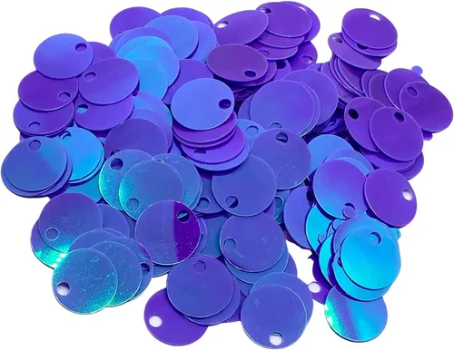 Miniatura 34 de Paillettes de lentejuelas redondas planas de 0.787 in, 285 piezas de 0.78 pulgadas, agujero de 0.78 pulgadas, surtido de lentejuelas acrílicas, 1,76