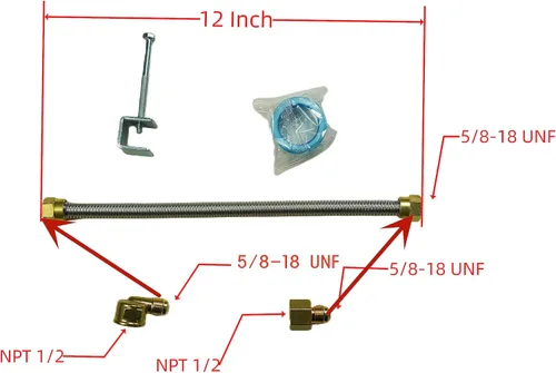 Miniatura 5 de Quemador H rectangular para chimenea de gas y hoguera con quemador de gas con 3 tubos (38 cm) Patente solicitada