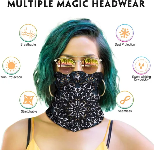 Miniatura 2 de Bufanda tipo mascarilla para hombre y mujer, sin costuras, pañuelo para la cara, pasamontañas, diadema, envoltura para la cabeza, gorro